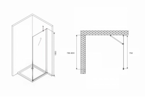 Боковая стенка Abber Zart 80 хром (S81) - 2