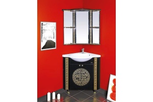 Тумба для комплекта Misty Olimpia Lux 60 угловая, черная патина - 3