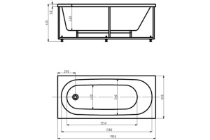 Акриловая ванна Aquatek Оберон 180x80 см OBR180-0000008, белый - 2