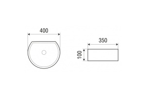 Раковина накладная Weltwasser WW ELBACH 3041 40 белый (10000004569) - 2