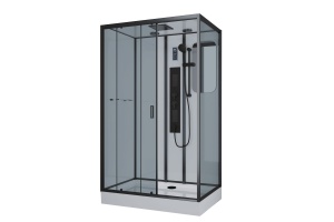 Душевая кабина Niagara Premium NG-6912-01GQL BLACK 120х80х210 левая, черная