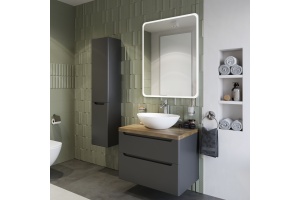 Тумба с раковиной STWORKI Берген 80 серая со светлой столешницей, Moduo 55 Leaf - 3