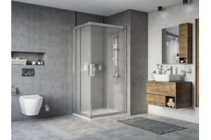 Душевой уголок STWORKI Карлстад DE019RC80100200 100x80 см профиль хром матовый, стекло матовое, прямоугольный - 2