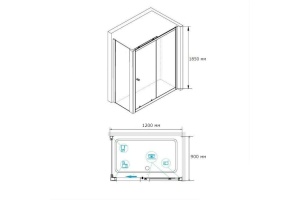 Душевой уголок RGW Classic CL-48B 120x90 профиль черный матовый стекло прозрачное - 3