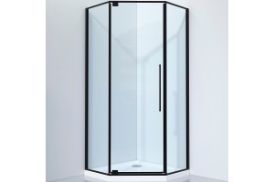 Душевой уголок Black&White Stellar Wind 100х100 черный стекло прозрачное