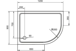 Поддон для душа Cezares SMC RH 120x90 см L - 2