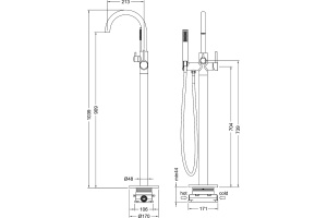 Смеситель Timo Saona для ванны с душем, золото 2310/17Y-CR - 2