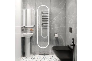 Комплект  Раковина DIWO Псков 0100 угловая + Зеркало DIWO Псков 40 с подсветкой + Сифон для раковины Wirquin Минор с отводом для стиральной машины + П - 3