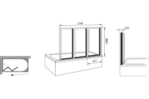 Шторки для ванной Ravak Supernova 114.6 см (795S0100Z1) - 3