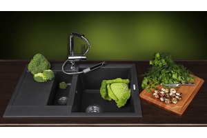 Мойка кухонная Omoikiri Sakaime 78-2-BL черная - 2