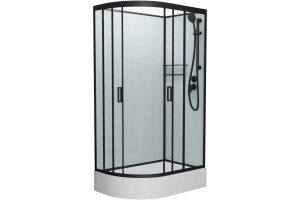 Душевая кабина Frank 120х80 правая черная стекло прозрачное