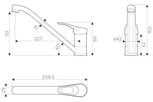 Смеситель Omoikiri Kado BL для кухонной мойки - 2