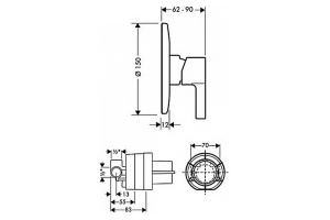 Смеситель для душа Hansgrohe  хром (31966000) - 2