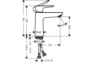 Смеситель для раковины Hansgrohe Talis E шлифованная бронза - 2
