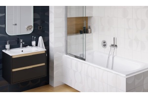 Тумба под раковину EXCELLENT Tuto 60 черный матовый - светлое дерево - 2