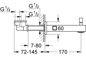 Излив Grohe Universal Cube 13304000 для ванны с душем - 2