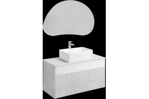 Комплект мебели Aquaton Марбл 100 белый-серый