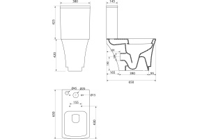 Чаша для унитаза-компакта BelBagno Regina BB104CP - 3