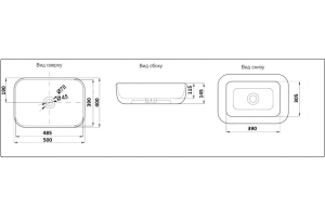 Раковина накладная CeramaLux NC 50 см черный (D1302H004) - 2
