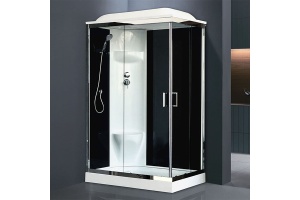 Душевая кабина Royal Bath HP 120х80 L профиль хром стекло прозрачное задняя стенка черная  - 2