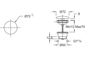 Донный клапан для раковины Jacob Delafon E78263-00 - 2