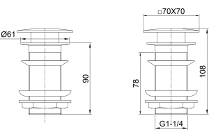 Донный клапан для раковины Allen Brau Infinity Square 5.21025-00 хром - 2