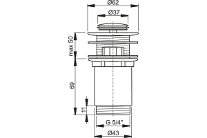 Донный клапан для раковины AlcaPlast A391 - 2