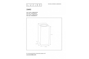 Уличный настенный светильник Lucide Zaro 69800/02/30 - 3