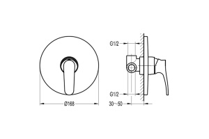 Swedbe Terracotta Смеситель встраиваемый подключение на 1выход 2557 - 2