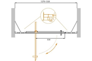 Душевая дверь в нишу Cezares Molveno BA 12 80+50 P Cr - 3