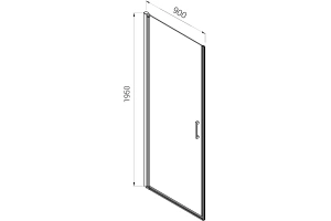 Душевая дверь Vincea Alpha 90 хром стекло прозрачное - 2