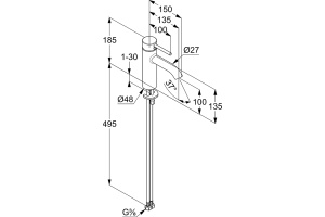 Смеситель Kludi Bozz для раковины, черный 382823976 - 2