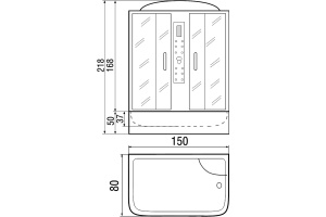 Душевая кабина с поддоном River Dunay 150/80/55 TH (10000001288) - 2