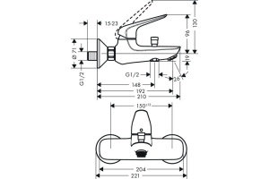 Смеситель Hansgrohe Novus 71040000 для ванны с душем - 3