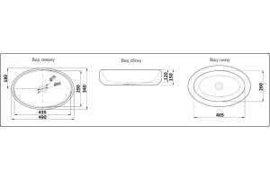 Раковина накладная CeramaLux NC 49 см черный (78455) - 2