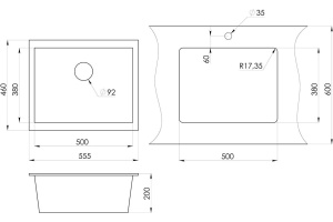 Мойка кухонная Granula GR-5551 черный - 2