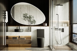 Унитаз ABBER Bequem AC1112TMB компакт черный матовый, безободковый - 3