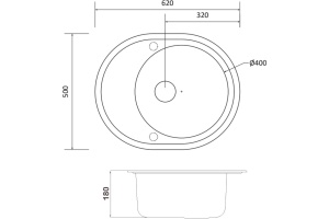 Мойка кухонная Zorg Granit GR 620 BLACK BRONZE бронза - 2