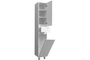 Шкаф-пенал Stella Polar Фудзи 30 R с бельевой корзиной белый - 3