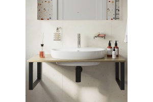 Мебель для ванной DIWO Элиста 100 светлое дерево, с раковиной Самара 0116 - 2