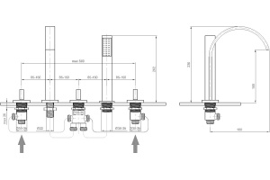 Смеситель Royal Bath LT501 на борт ванны - 3