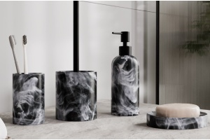 Стакан для зубных щеток WasserKRAFT Neime черный - белый - 2