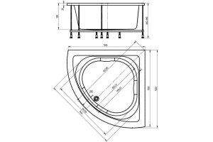 Акриловая ванна 150x150 см Aquatek Юпитер UPT150-0000026, белый - 2