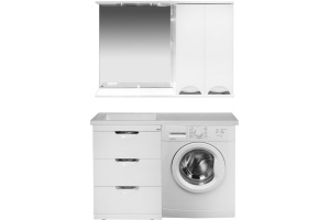 Мебель для ванной Misty Куба 60 белая, под стиральную машину - 2