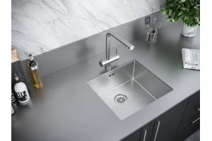 Мойка кухонная Paulmark Marx 48 брашированная сталь - 3