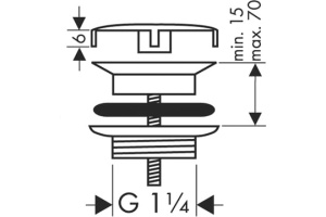Донный клапан для раковины Hansgrohe 50001000 - 2