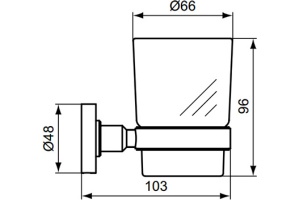 Стакан Ideal Standard IOM, хром - 2