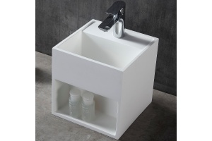 Тумба с раковиной Abber Stein подвесная 30 белая матовая