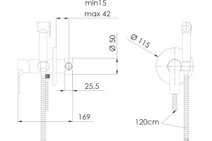 Гигиенический душ Remer Energy EY65W со смесителем, С ВНУТРЕННЕЙ ЧАСТЬЮ - 2