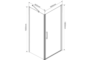 Душевая дверь Vincea Orta 90 хром стекло рифленое - 3